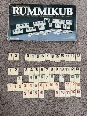 Rummikub Classic Tile Game Replacement Cream Tiles with Multi-Color Numbers